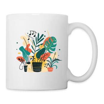 Plantes et musique - Impression de mode de haute qualité - Mug blanc - blanc - Droite