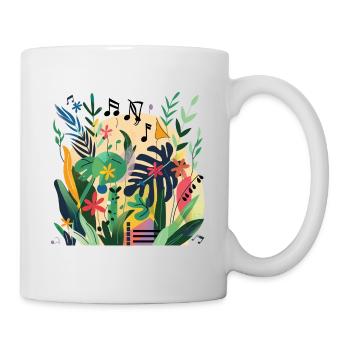 Plantes et musique - Impression de mode de haute qualité - Mug blanc - blanc - Droite