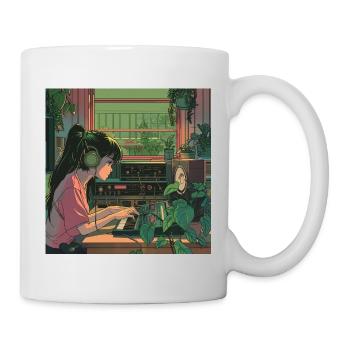 Plantes et musique - Impression de mode de haute qualité - Mug blanc - blanc - Droite