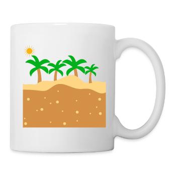 Strand mit Palmen unter der Sonne - Tasse - Weiß - Rechts