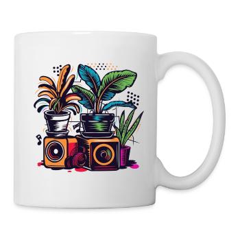 Plantes et musique - Impression de mode de haute qualité - Mug blanc - blanc - Droite