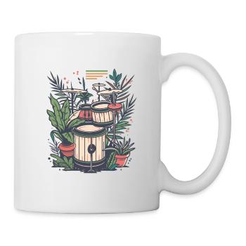 Plantes et musique - Impression de mode de haute qualité - Mug blanc - blanc - Droite