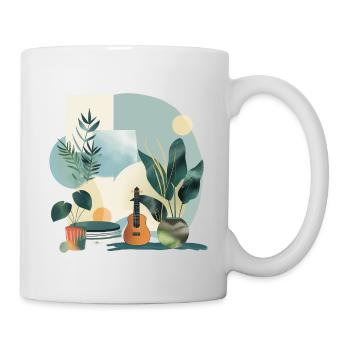 Plantes et musique - Impression de mode de haute qualité - Mug blanc - blanc - Droite