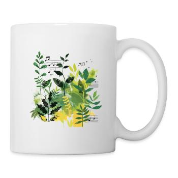 Plantes et musique - Impression de mode de haute qualité - Mug blanc - blanc - Droite