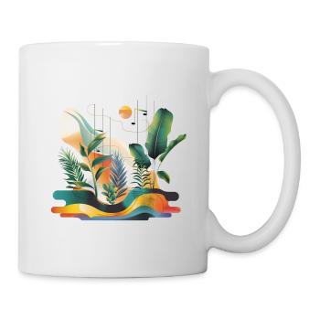 Plantes et musique - Impression de mode de haute qualité - Mug blanc - blanc - Droite
