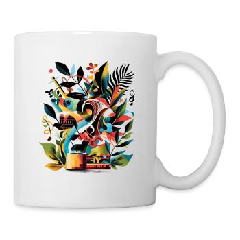 Plantes et musique - Impression de mode de haute qualité - Mug blanc - blanc - Droite