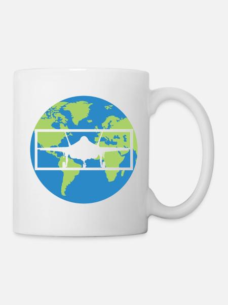 Military aircraft on planet earth - Mug - white