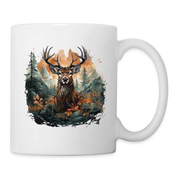 Hirsch-Design - für Jagd, Trachten & Volksfeste - Tasse - Weiß - Rechts
