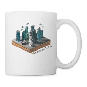 Geometrisches Low-Poly - Tasse - Weiß - Rechts