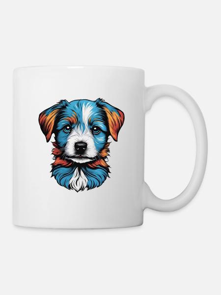 Portrait of a little blue dog - Mug - white