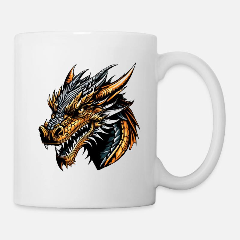 Porträt eines Drachen - Tasse - Weiß