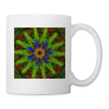 Vert Bleu Étoile abstraite - Mug blanc - blanc - Droite
