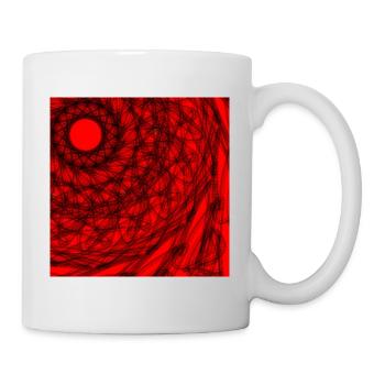 Schwarzes und rotes geometrisches Design - Tasse - Weiß - Rechts