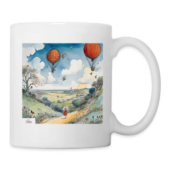 Glücklicher Sommer Vintage Cartoon - Tasse - Weiß - Rechts