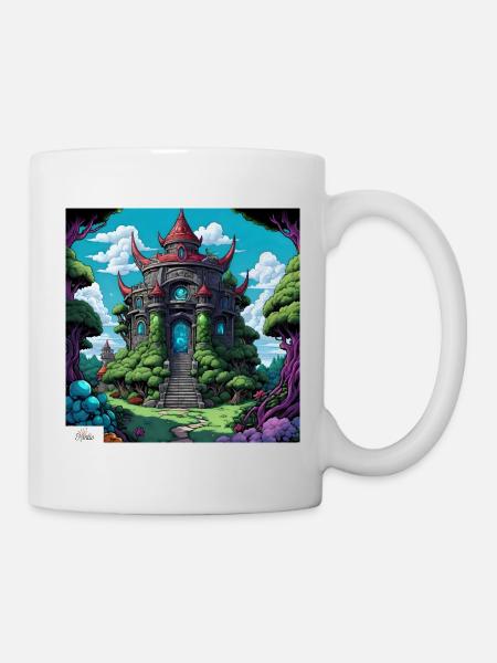 Temple de style bande dessinée - Mug blanc - blanc