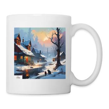 Matinée du village d’hiver - Mug blanc - blanc - Droite