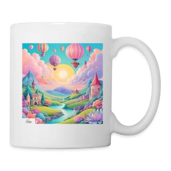 Paysage de rêve fantastique charmant et joyeux - Mug blanc - blanc - Droite