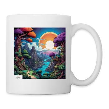 Paysage onirique du monde de la bande dessinée - Mug blanc - blanc - Droite
