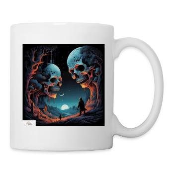 Totenkopf Fantasy Traumlandschaft - Tasse - Weiß - Rechts