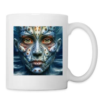 Gesicht mit Fischaugen - Tasse - Weiß - Rechts