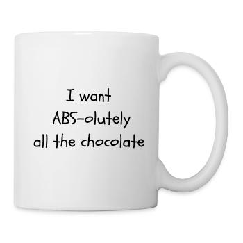 Abdos drôles et chocolat - Mug blanc - blanc - Droite