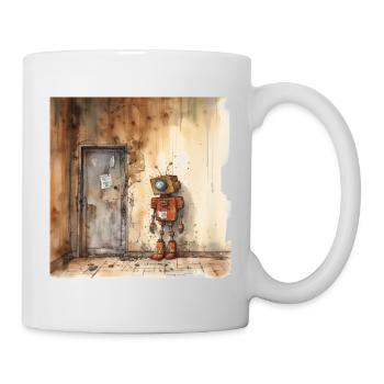 Alter rostiger verlassener Roboter 4 - Tasse - Weiß - Rechts