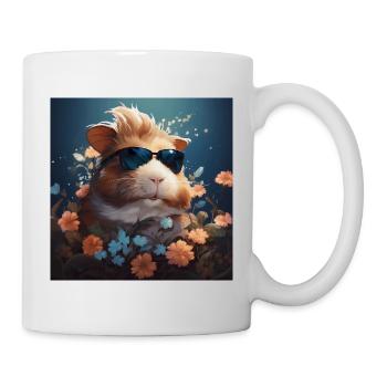 Cochons d’Inde et fleurs - Mug blanc - blanc - Droite