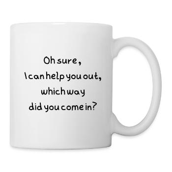 Aushelfend - Tasse - Weiß - Rechts