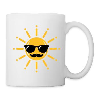 Drôle De Soleil Avec Lunettes De Soleil Et Moustache 3C - Mug blanc - blanc - Droite