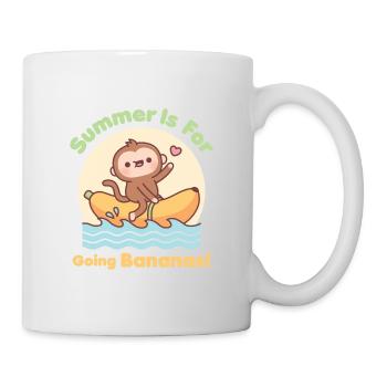 Monkey On Banana Boat L’été est pour aller à la banane - Mug blanc - blanc - Droite