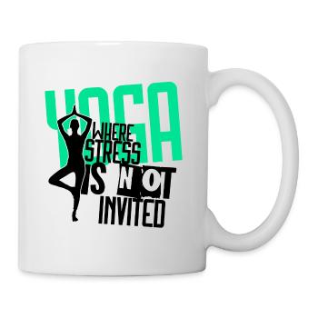 YOGA – OÙ LE STRESS N’EST PAS INVITÉ - Mug blanc - blanc - Droite