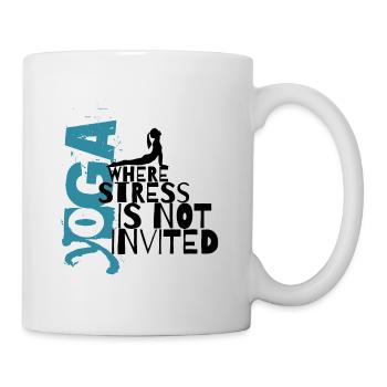 YOGA – OÙ LE STRESS N’EST PAS INVITÉ - Mug blanc - blanc - Droite
