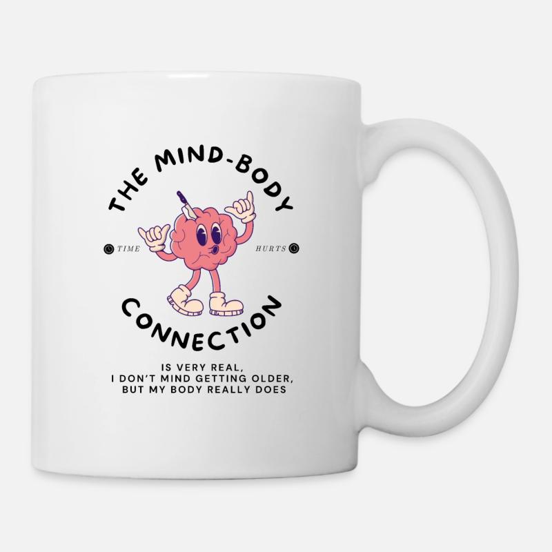 Mind & body connection cartoon - Mug - white