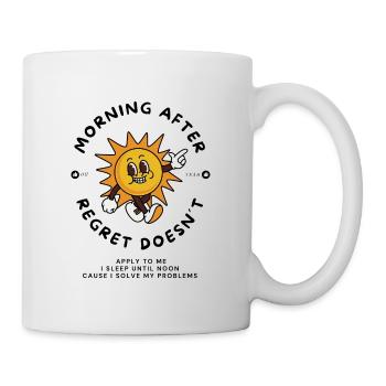 Solving regrets cartoon - Mug - white - Right