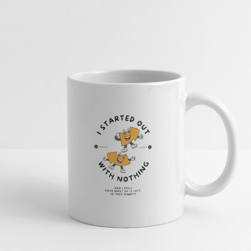 Nichts links oder rechts Karikatur Tasse