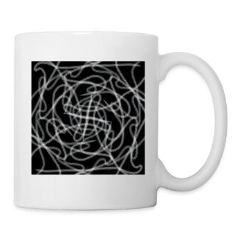 Schwarz-Weiß-Abstraktes Design - Tasse - Weiß - Rechts