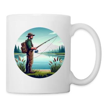Angler Angeln Fischen - Tasse - Weiß - Rechts