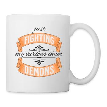 Fighting inner Demons für helle Shirts - Tasse - Weiß - Rechts