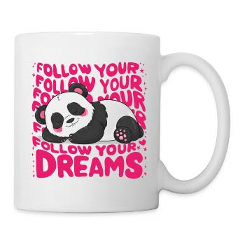 Panda - Follow your dreams - Tasse - Weiß - Rechts