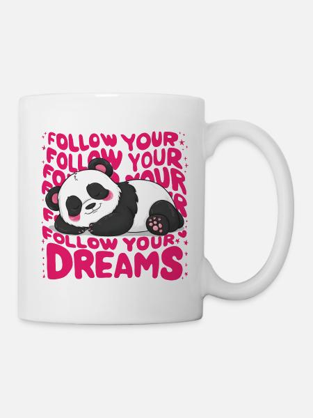 Panda - Follow your dreams - Tasse - Weiß