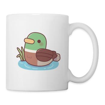 Canard colvert mignon nageant dans l’étang - Mug blanc - blanc - Droite
