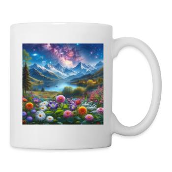 Sternennacht im Alpengarten Nr. 4 - Tasse - Weiß - Rechts