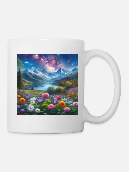Starry Night on Alpine Garden N°4 - Mug - white