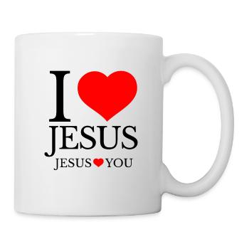 Ich liebe Jesus und Jesus liebt dich - Tasse - Weiß - Rechts