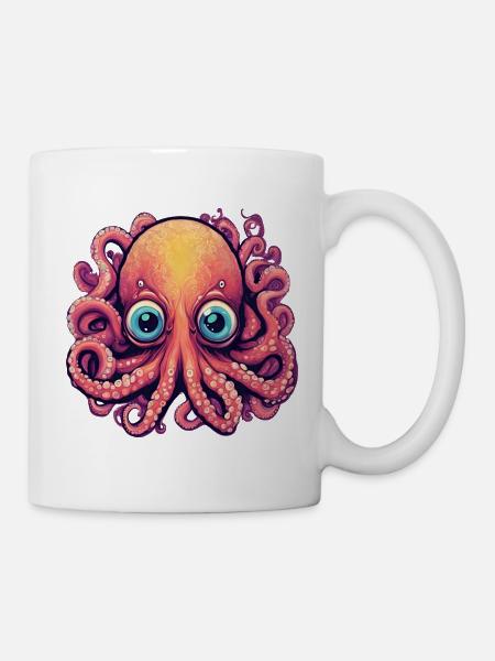 Süsser Tintenfisch Oktopus Geschenkidee - Tasse - Weiß