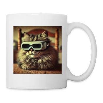 Lazy VR Cat - Tasse - Weiß - Rechts