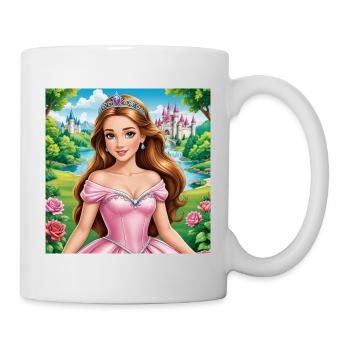 Traumhafte Prinzessin im Schlossgarten - Tasse - Weiß - Rechts