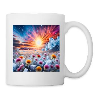 Fleur Coucher de soleil - Mug blanc - blanc - Droite