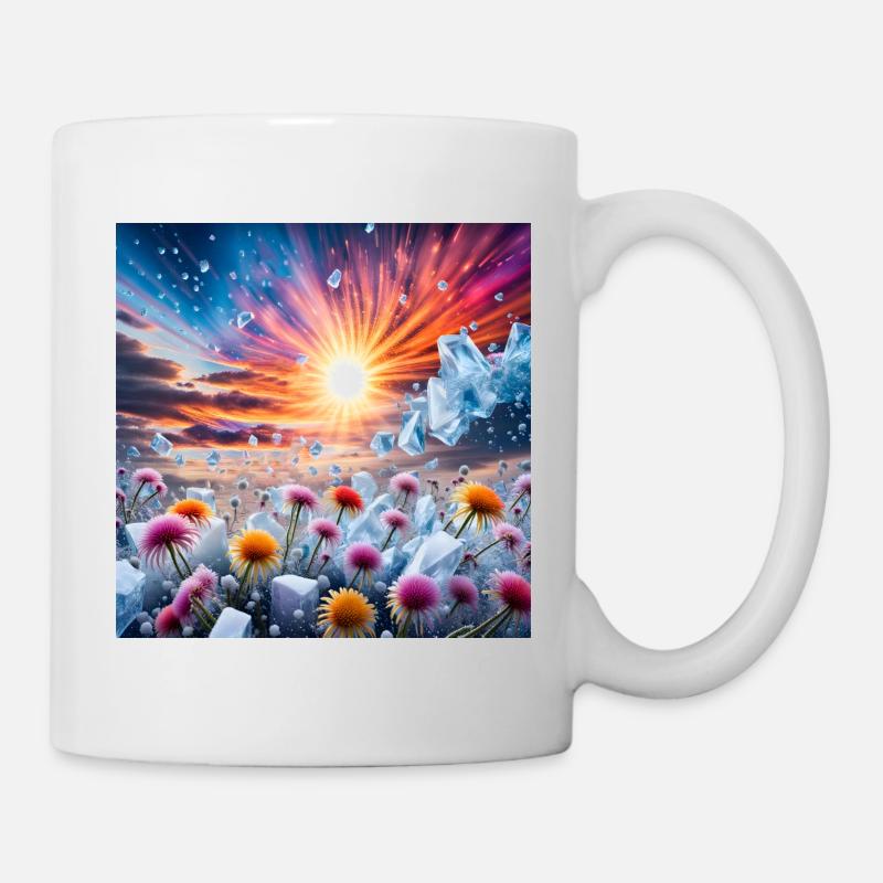 Fleur Coucher de soleil - Mug blanc - blanc