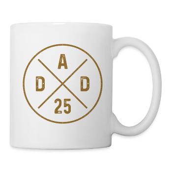 Dad 25 Grunge Baby Vatertag Papa 2025 Geschenk - Tasse - Weiß - Rechts